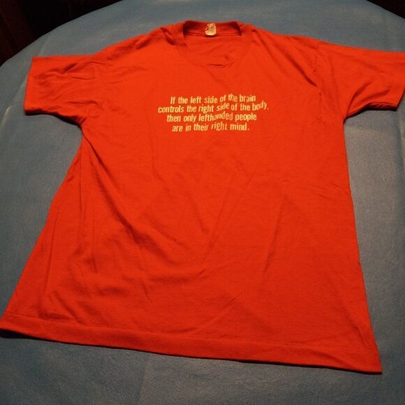 Vintage" If Left side of Brain... Single Stitched T-shirt - Picture 1 of 7